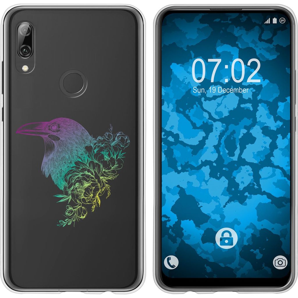 PhoneNatic Case kompatibel mit Huawei P Smart Z Silikon-Hülle Floral Rabe M4-4