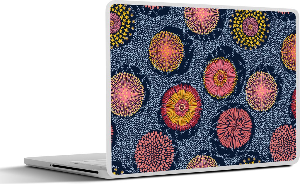 MuchoWow Laptop Aufkleber Sticker Cover Blumen - Muster - Vintage 30x21 cm - Sticker für Laptop - Selbstklebend