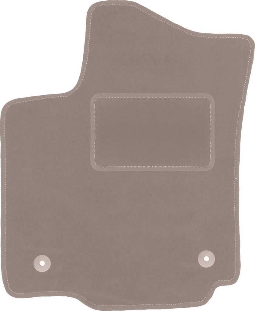 Fahrerfußmatte Velours beige passend für Volkswagen Phaeton (2002-2016, Limousine) – mit Befestigungen – passgenau