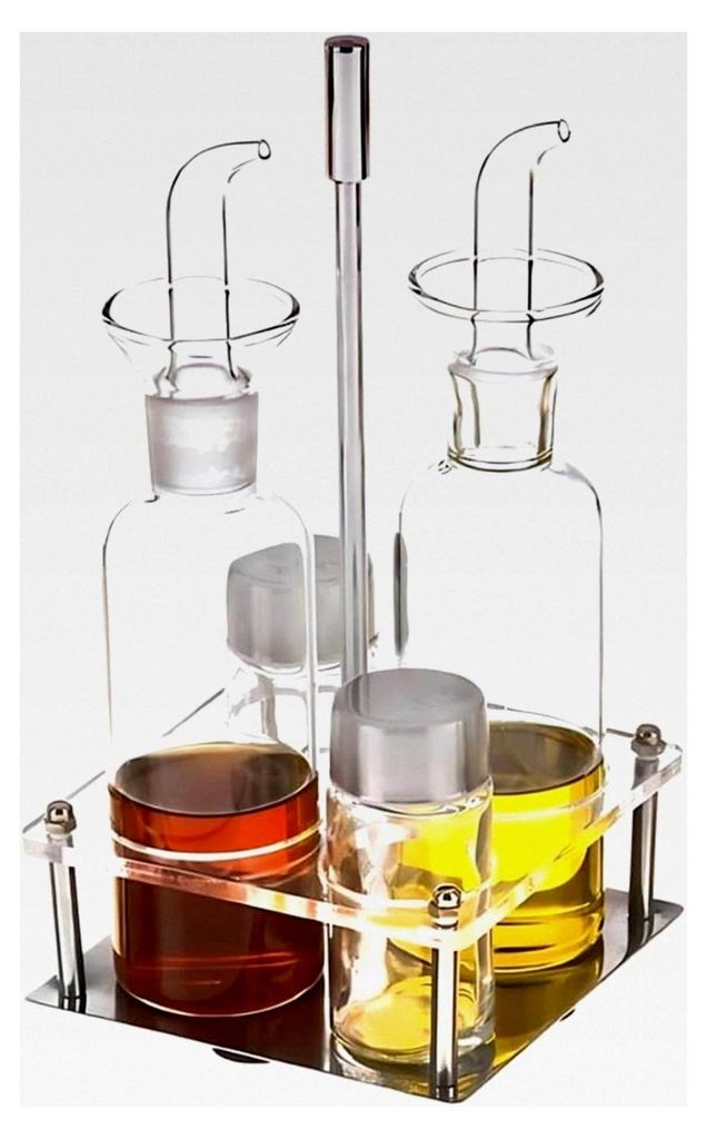 Glasölflasche, auslaufsicher, 4-teilig in Box