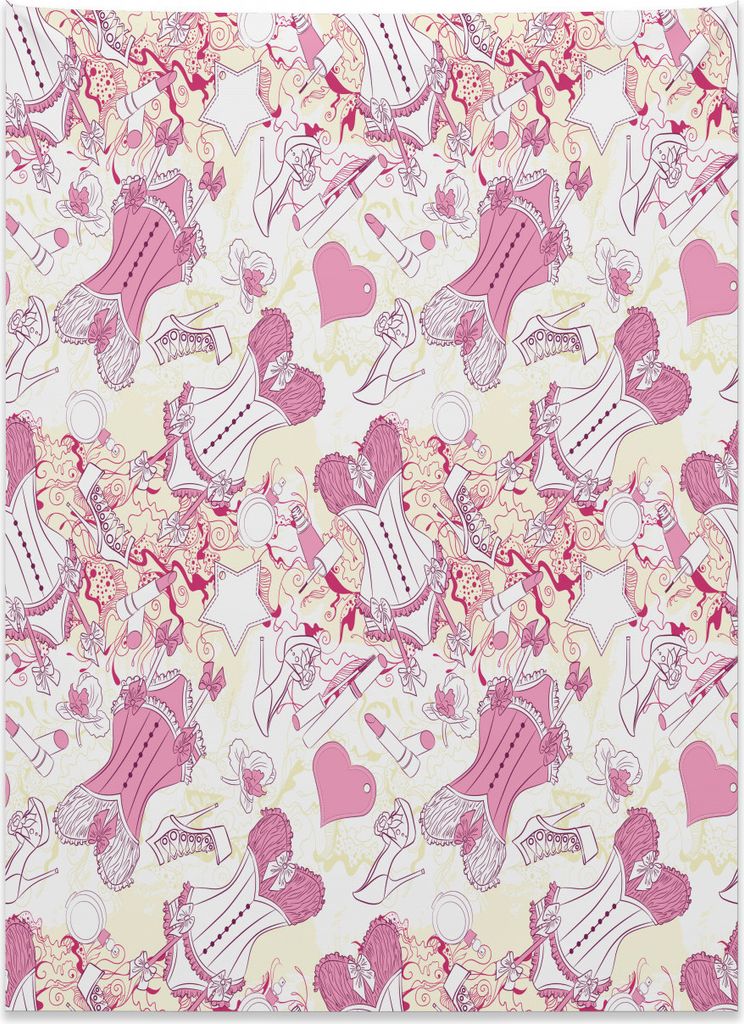 Abakuhaus Mode Wandteppich, Vintage und weiblich aus Weiches Mikrofaser Stoff Kein Verblassen Klare Farben Waschbar, 110 x 150 cm, Beige Rosa