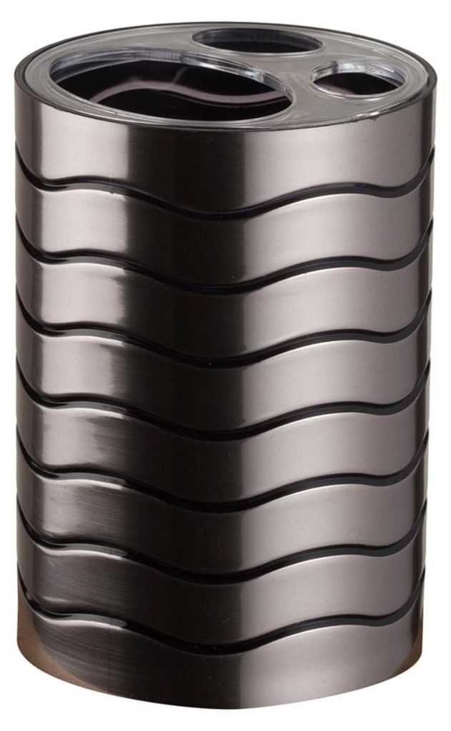 Zahnbürsten- und Zahnpastahalter LINES silber