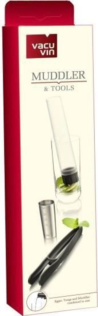 Vacu Vin Cocktail- und Bar Set 3-tlg., Barbesteck, Zange, Stößel, Barmaß, Jigger, Kunststoff, Edelstahl, Mehrfarbig, 7850360