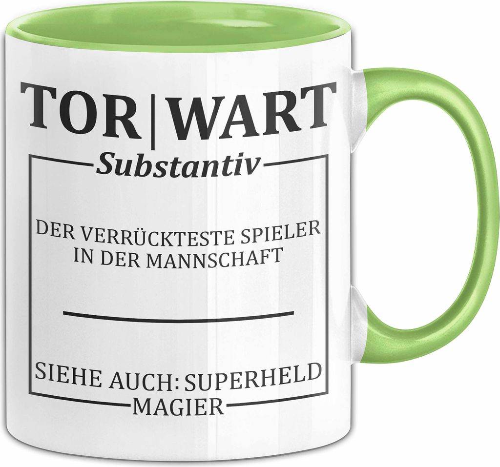 Lustige Torwart Tasse Geschenk Torwartin Geschenk (Grün)