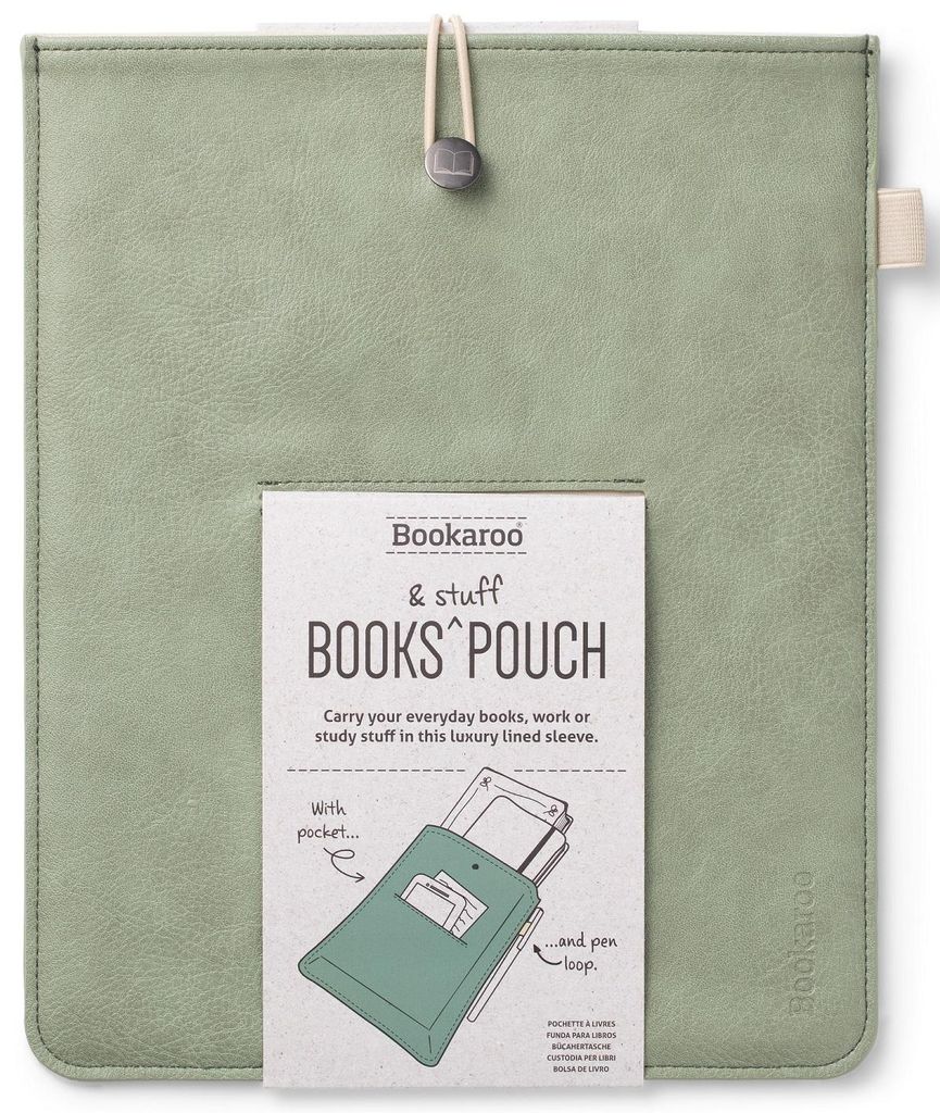 Olivenfarbenes Etui für ein Buch oder Notizbuch IF Bookaroo