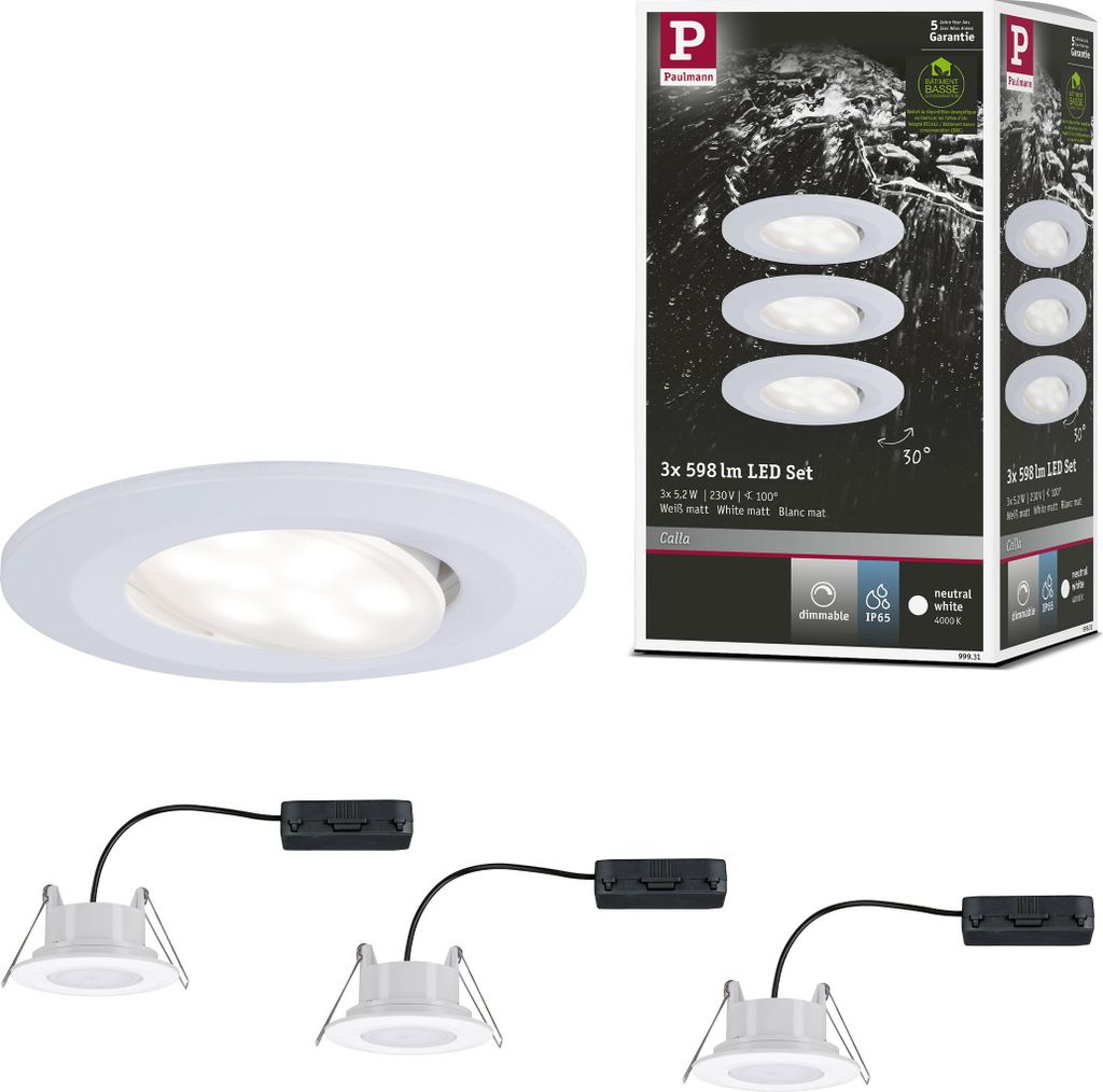 Paulmann LED Einbauleuchte Calla Basisset schwenkbar