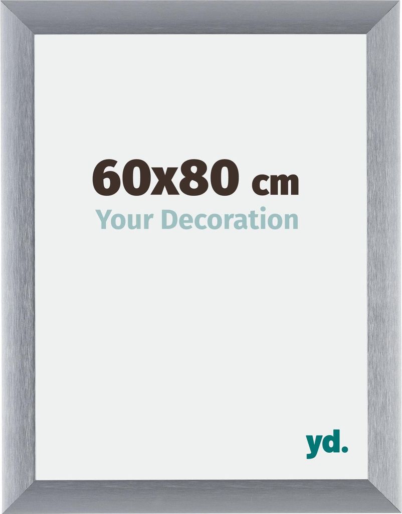 Bilderrahmen, 60x80 cm, Silber Gebürstet, Aluminium, Tucson