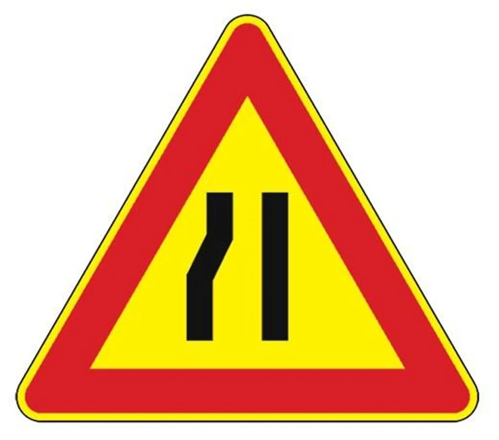Panneau FIG.385 90 cm rétroréfléchissant rétrécissement asymétrique