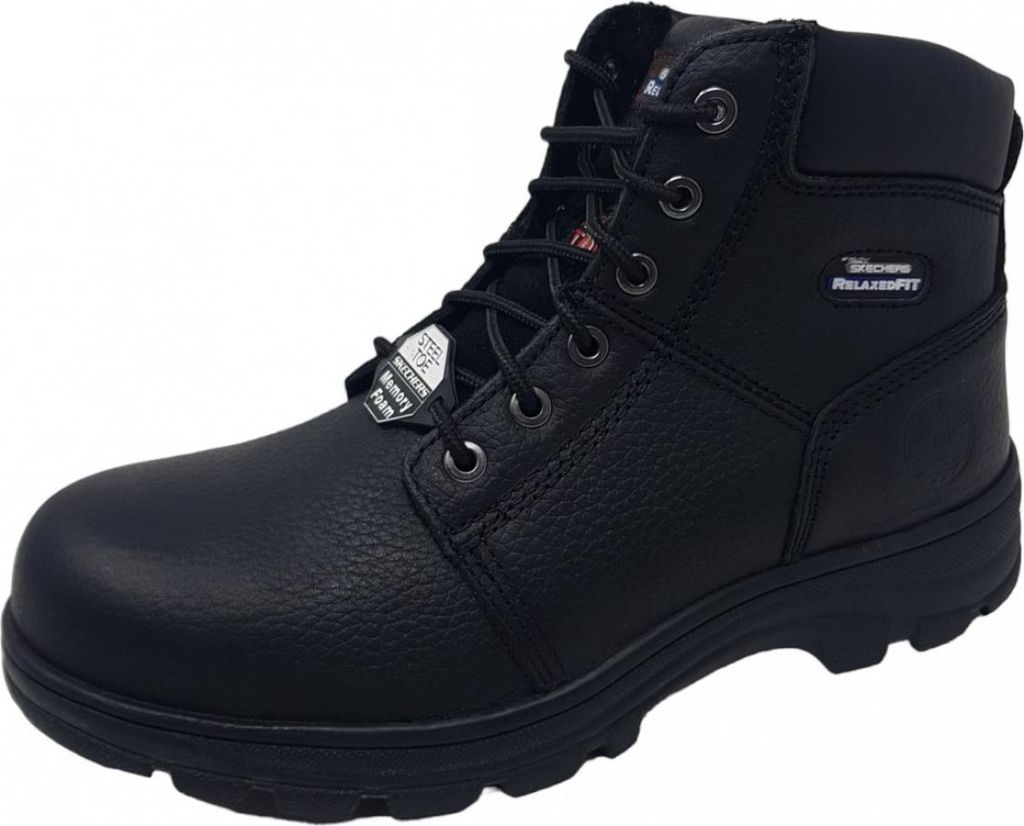 Skechers Work Stahlkappe Schnürstiefel Schwarz