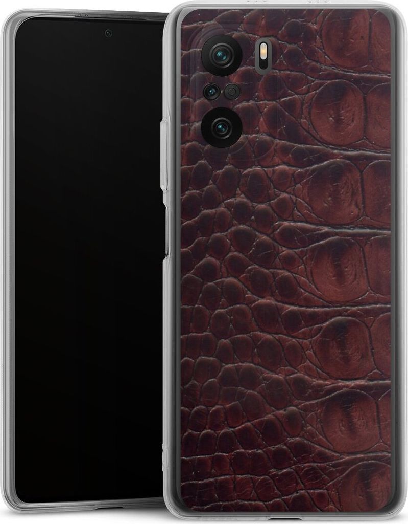 DeinDesign Handyhülle für Xiaomi Poco F3 Silikon Hülle Case Smartphone Schutzhülle Animalprint Krokodil Leder