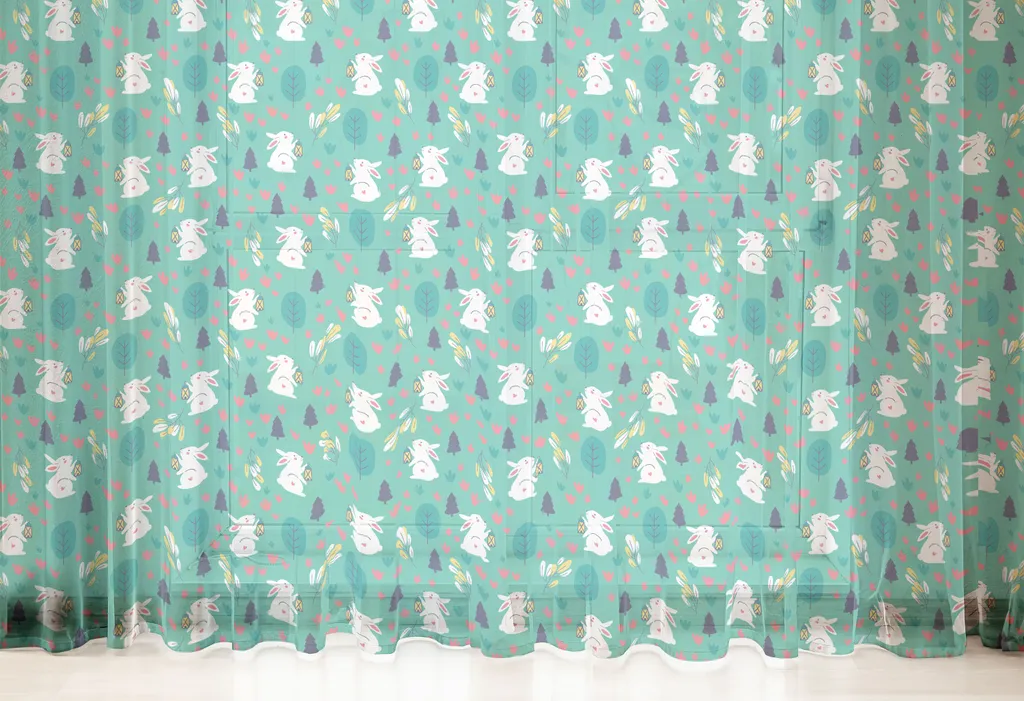 ABAKUHAUS Arazzo Coniglietto Pasquale 240x274cm Dark Seafoam Indigo - 4