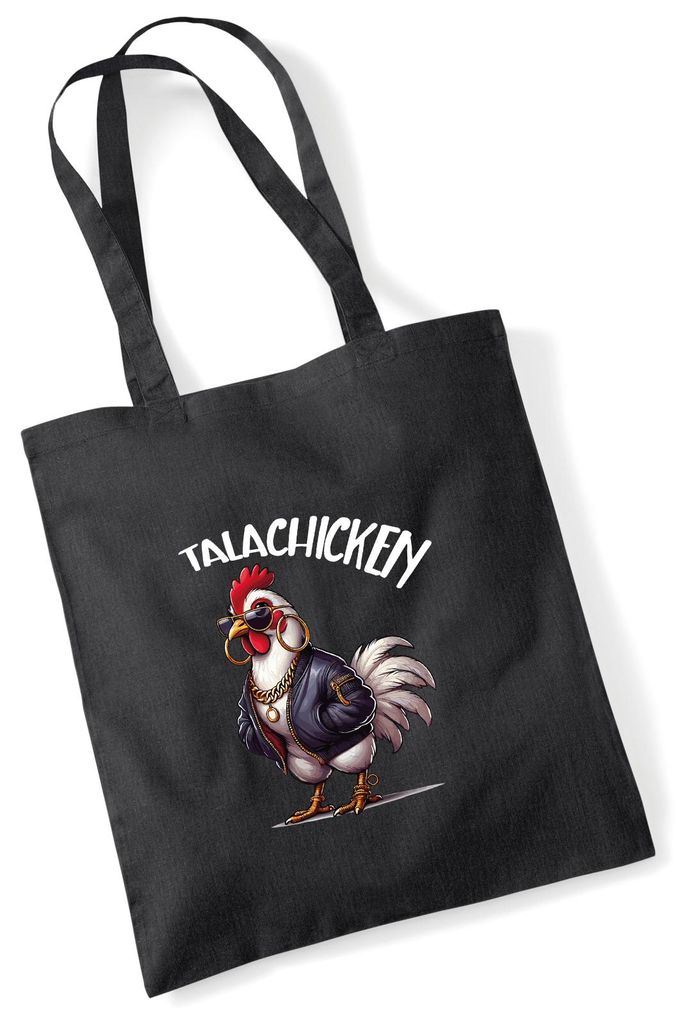 Huuraa Jutebeutel Talachicken Meme Talahon 10 Liter Black Baumwolle Tasche Geschenkidee