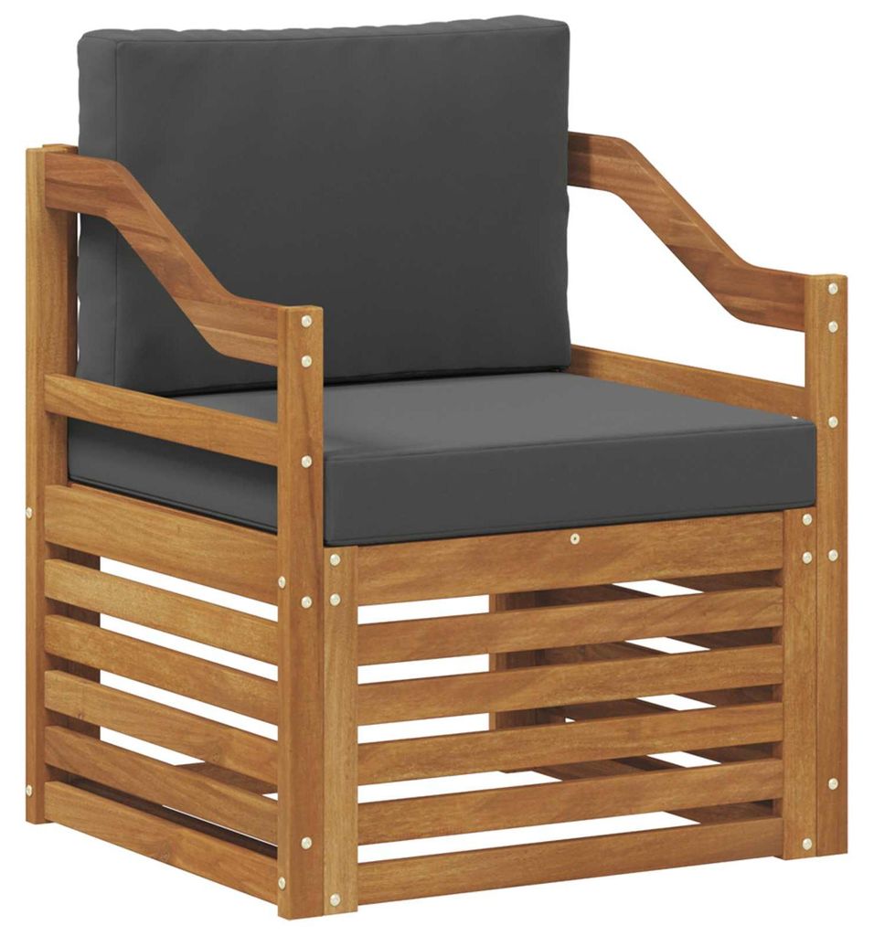 vidaXL Outdoor-Sofagarnitur Massives Akazienholz und Polyester Natur