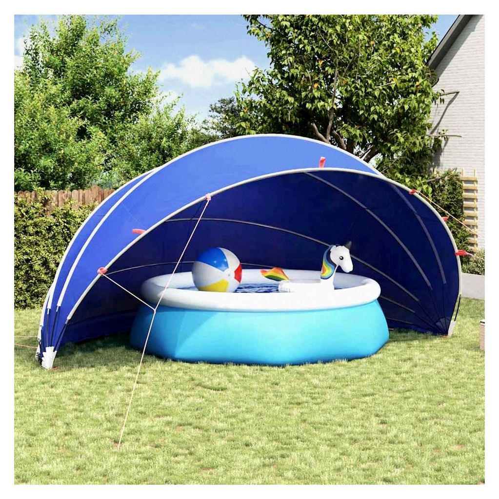 Pool-Dome, faltbarer Schutz für Swimmingpools 592 x 590 x 275 cm aus UV-beständigem Glasfaser mit Tragetasche für Garten und Terrasse