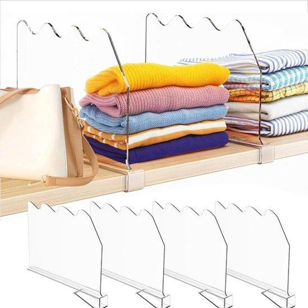 Acryl Kleiderbügel - 4 Stücke - verstellbar - Kleiderorganizer - für Bad und Küche