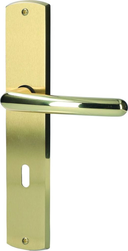 Alpertec BB-Langschildgarnitur Isabella Messing gold abgerundet