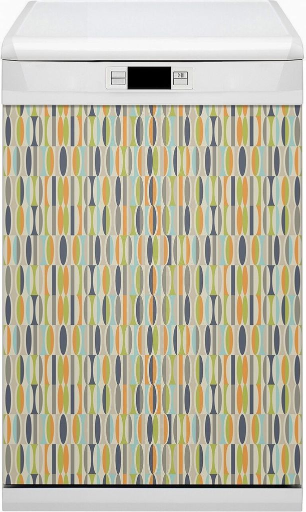 Magnet Folie für Geschirrspüler Magnete Geschirrspüle Magnet für Spülmaschine 45x80 cm Dekor - Retro -Muster