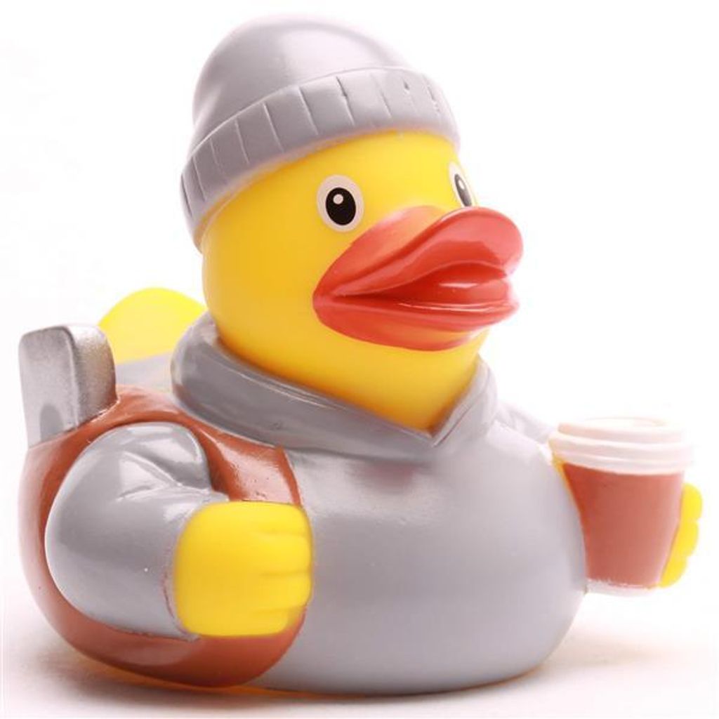 Badeente Start-Up grau Vinyl 8 cm Quietscheente