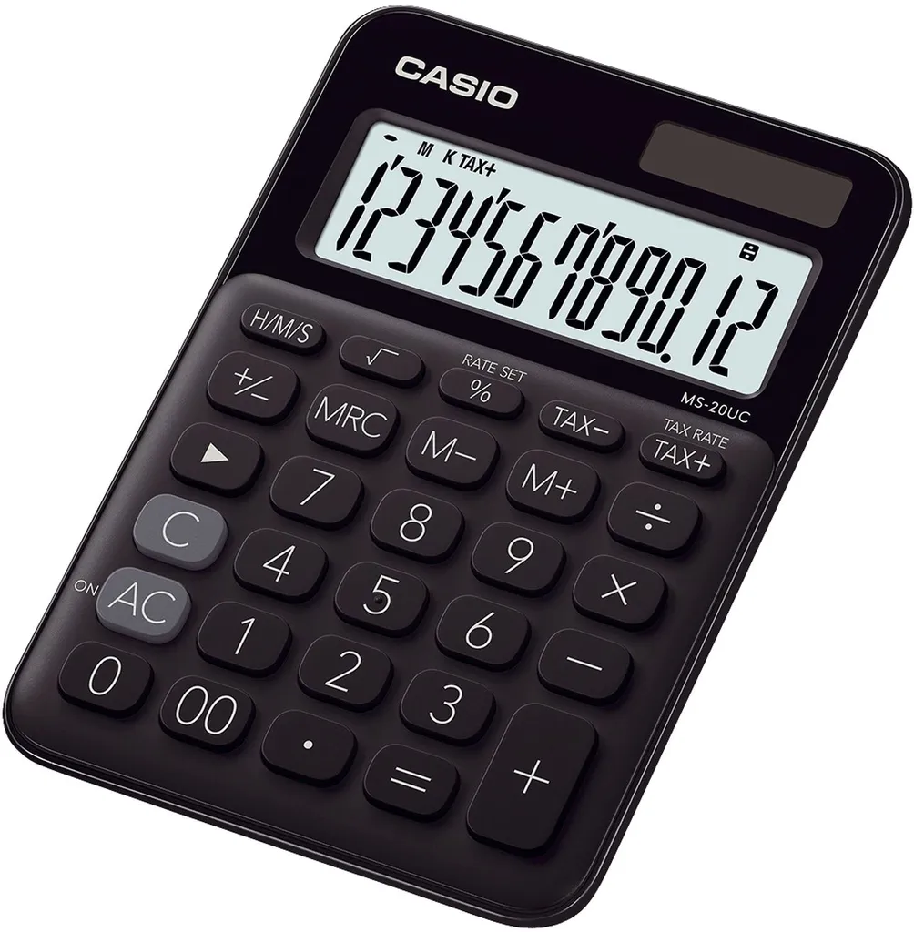 Casio MS-20UC-BK Calcolatrice da Tavolo 12 Cifre Nera - Acquista Ora