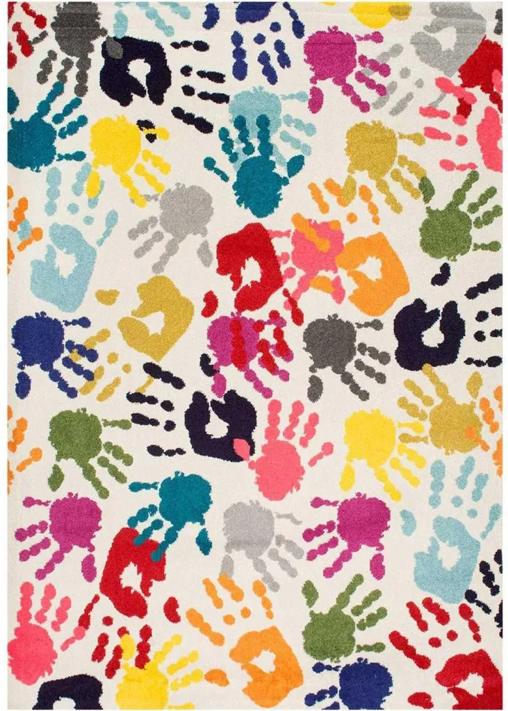 HANDI Tapis tissé pour enfants - Décoration de chambre douce en coton