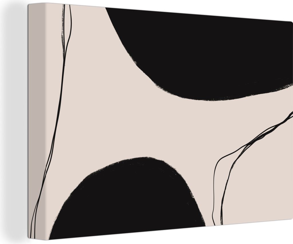 OneMillionCanvasses - Leinwandbilder - 140x90 cm, Pastell - Schwarz - Minimalismus, Wandbilder Kunstdruck Wanddekoration - Foto auf Leinwand - Ge...