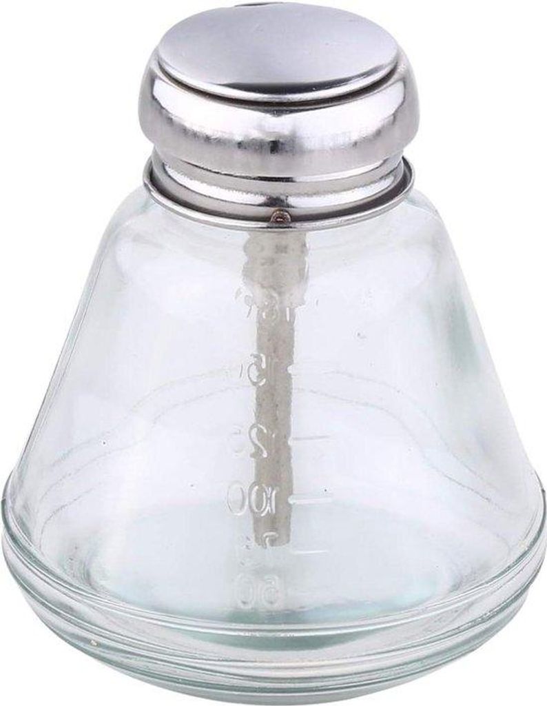 Handliches, 180 ml großes, leeres Glasvorratsgefäß für Reisen mit Durchdrücköffner und Flüssigkeitsbehälter.