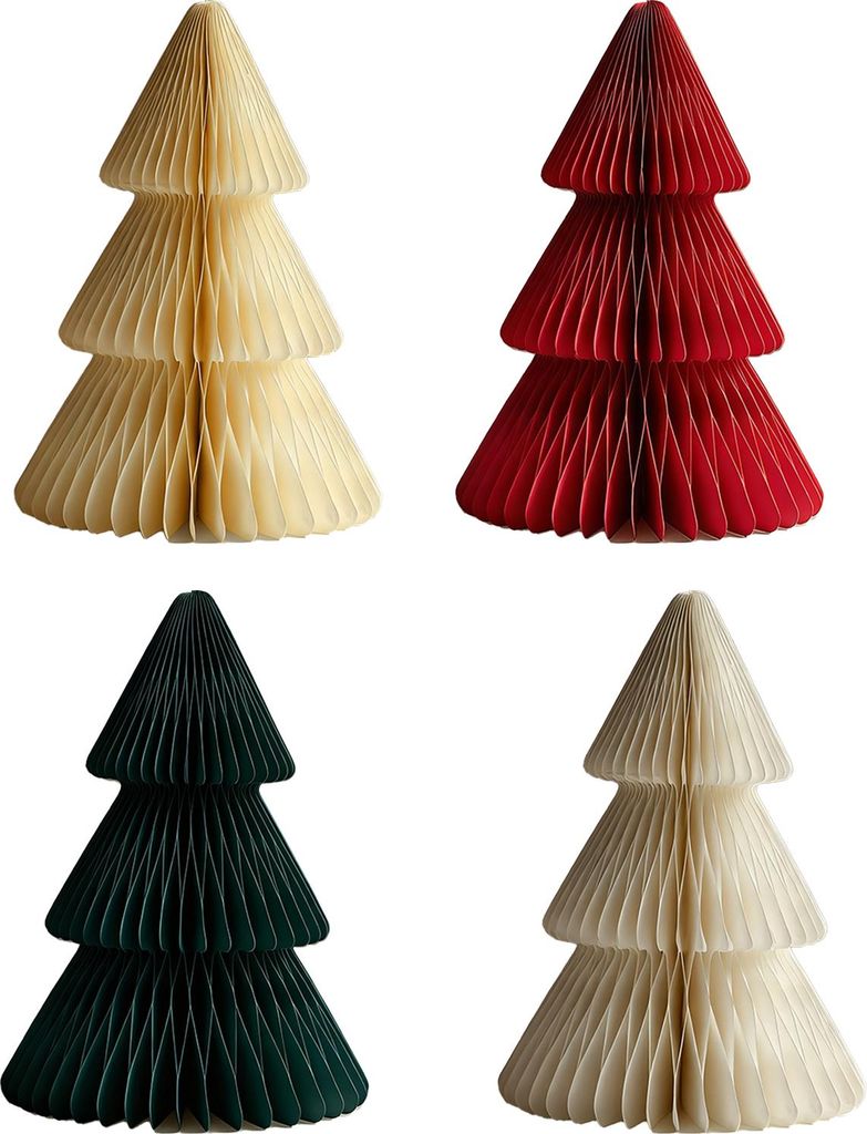 3/4-teiliges Set Weihnachtsbaumschmuck, einfach zusammenzubauen, geometrischer Origami-Weihnachtsbaum, festliche Weihnachtsdekoration