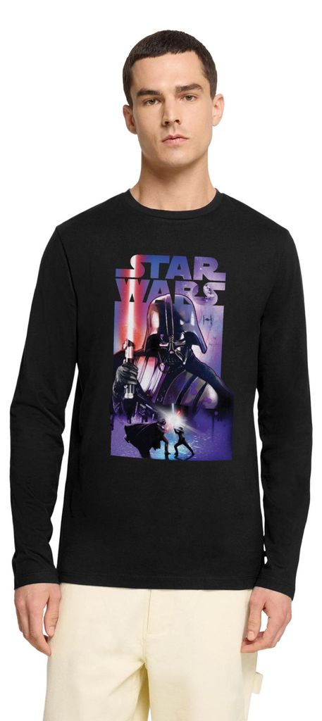 Star Wars Darth Vader Mit Rotem Lichtschwert Premium Langarmshirt Herren, XL, Schwarz