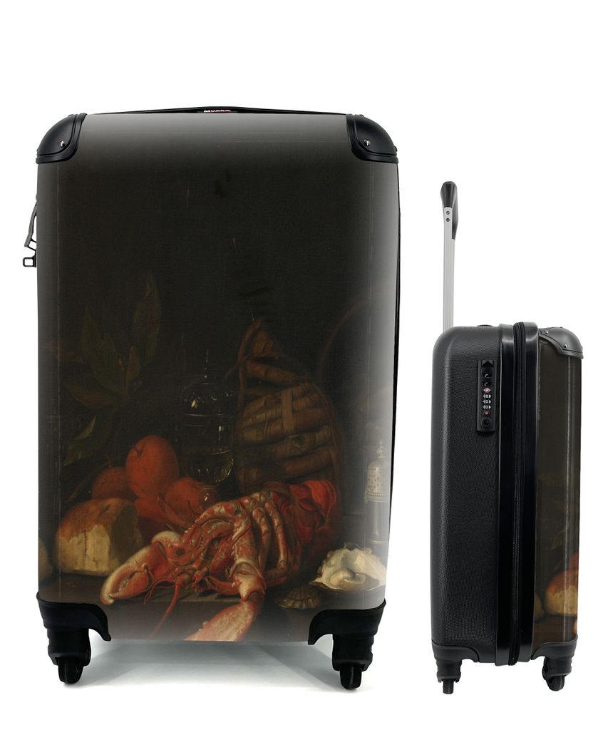 MuchoWow Koffer Handgepäck Trolley Rollkoffer Kleine Reisekoffer mit 4 Rollen - Stilleben - Gemälde von Jan Davidsz. de Heem - Cabin Size < 55x...