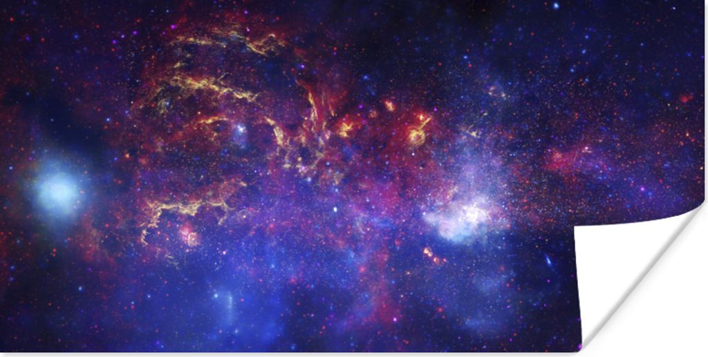 MuchoWow Poster Galaxie - Sterne - Rot 160x80 cm - Foto Poster
