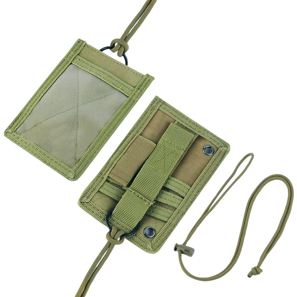 Taktischer Ausweishalter, ID-Kartenhalter, Ausweishalter-Lanyard mit abnehmbarem Schultergurt, Lanyard und Stifthalter, für Ausweise und Visitenka...