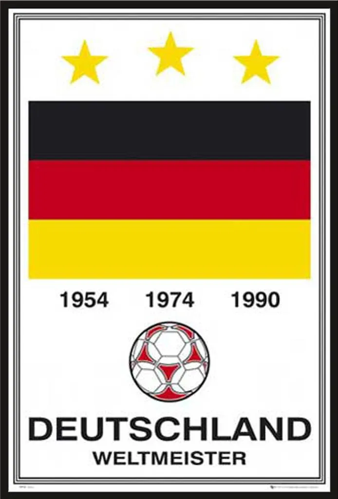 Calcio - Poster - Germania campione del mondo + cornice rimovibile, Shinsuke® Maxi plastica nera, disco acrilico