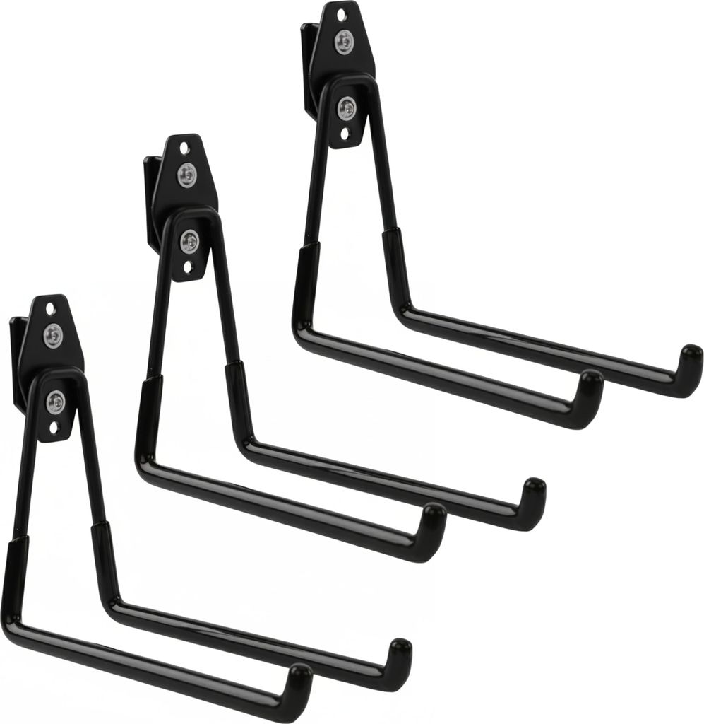 Set 3 Stck. Werkzeughaken von BOTLE für Qbrick Koffer-System für Elektrowerkzeuge, Geradeförmig 19cm, stabil mit PVC-Ummantelung, für Garage, S...