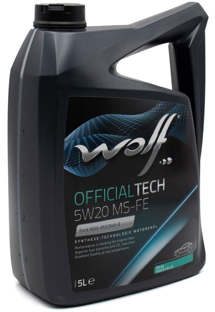 WOLF Officialtech MS-FE für 5W-20 5 Liter Motoröl Motorenöl Vollsynthetisch MS-6395 WSS-M2C925-A WSS-M2C925-B WSS-M2C948-A WSS-M2C948-B STJLR.03...