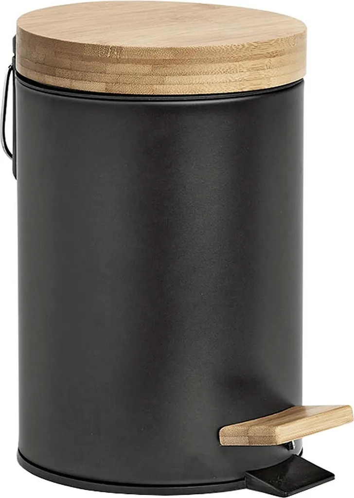 Pattumiera Eco-Design Zeller 18910 3L | Metallo e Bambù Sostenibile
