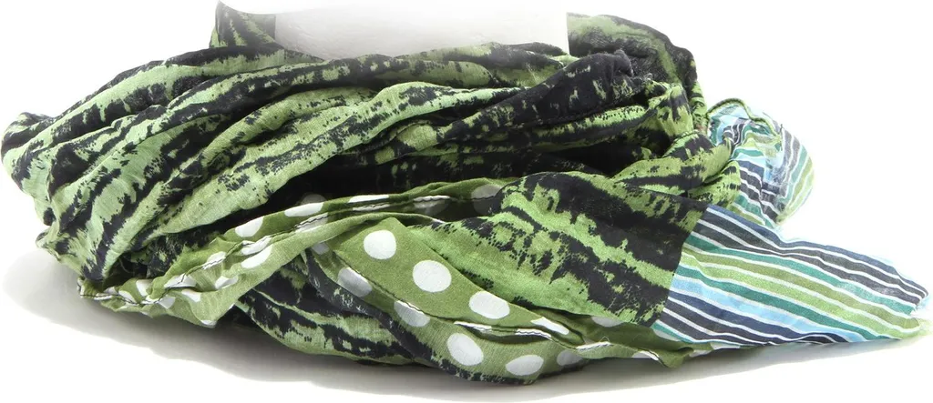 Foulard pashmina 7728S HAVANA & CO vert multicolore pour femme chic