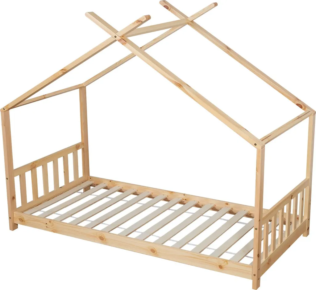 Lit cabane enfant 90x190 cm en bois massif GASPARD au style épuré