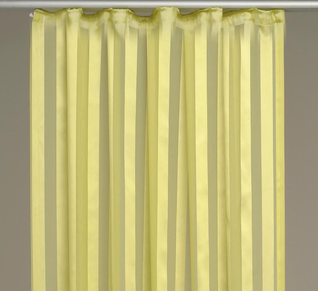Gardine mit Kräuselband (Streifen, halbtransparent), Größe: 140x245cm, Farbe: Grün
