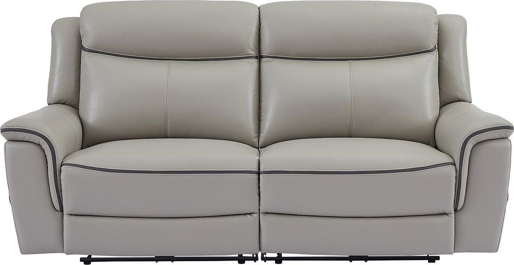 Vente-unique ADELIO, Liegestuhlsofa, Wohnzimmer, Grau, 3 Sitz(e), Grau, Leder