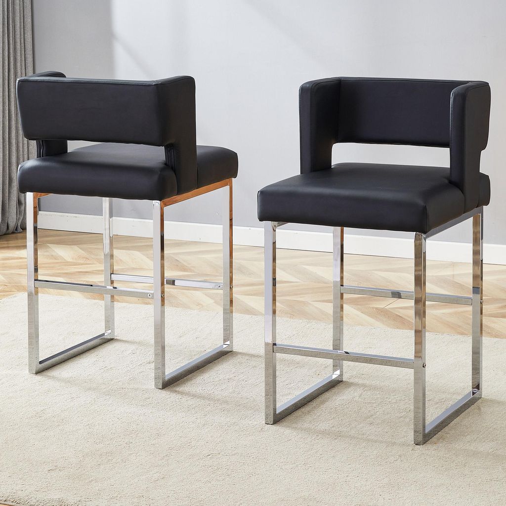 Lot de 2 tabourets de bar, style nordique, carrés, Image du produit 