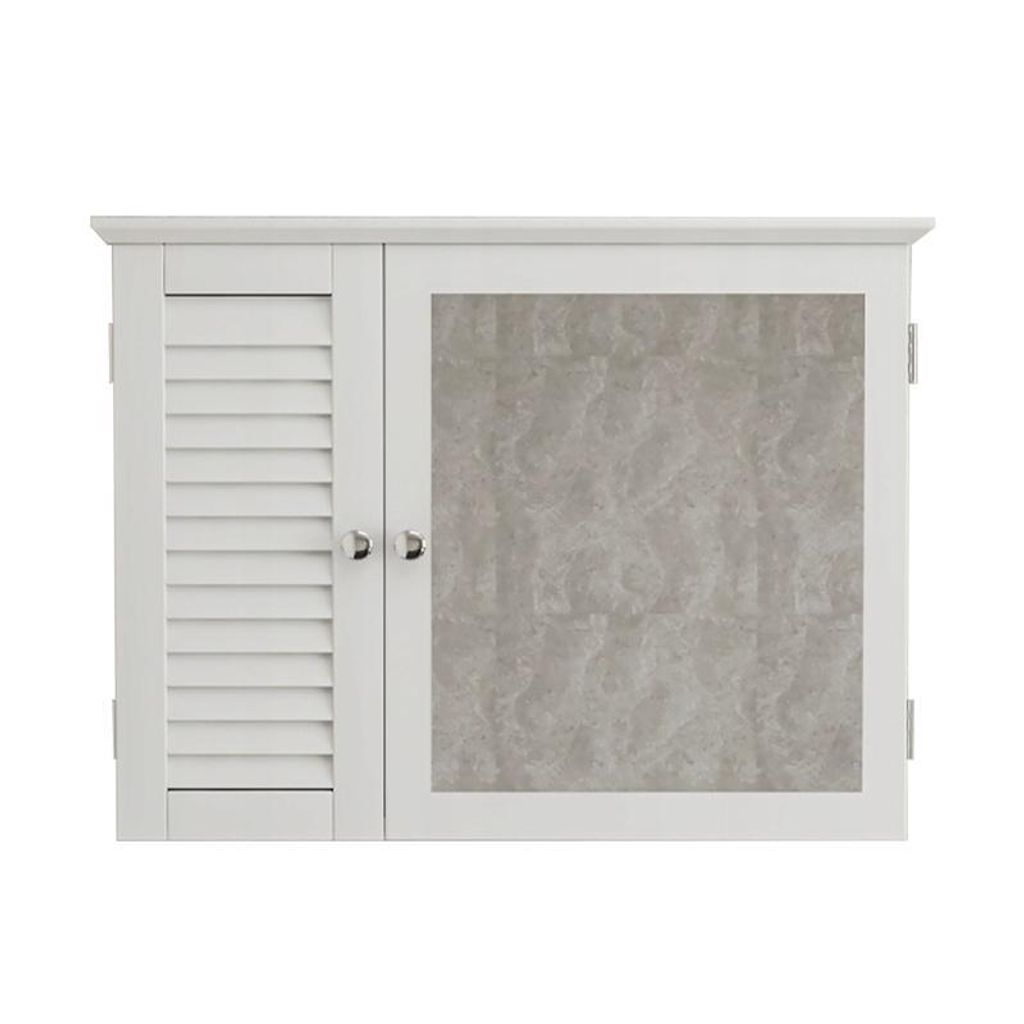 Hängeschrank mit Spiegel, geräumig, weiß, skandinavisch, 65 cm