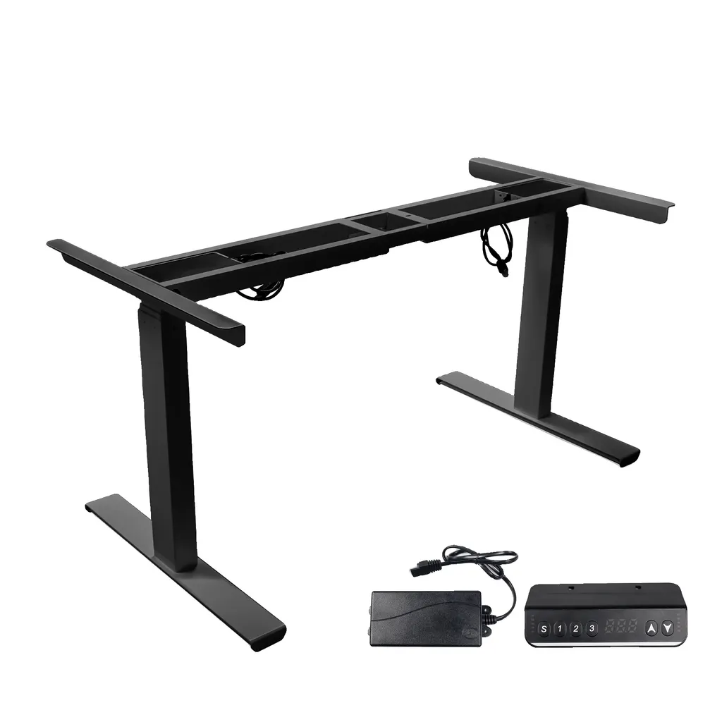 Structure bureau réglable hauteur 150kg noir contre le mal de dos