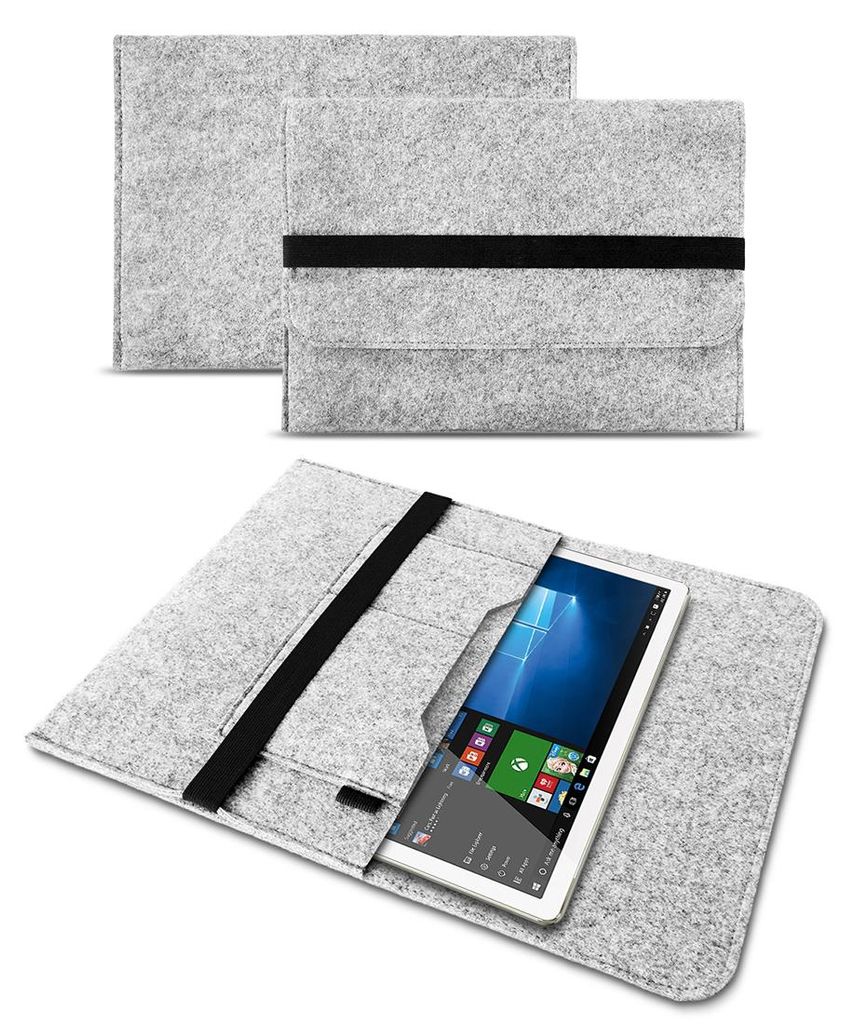 Tasche Tablet Samsung Galaxy Tab A6 10.1 Hülle Filz Case Sleeve Cover SchutzhülleFarben:Helles Grau