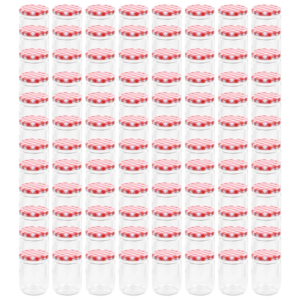 Set 96 Barattoli in Vetro 230ml per Conserve - Tappi Ermetici a Scacchi