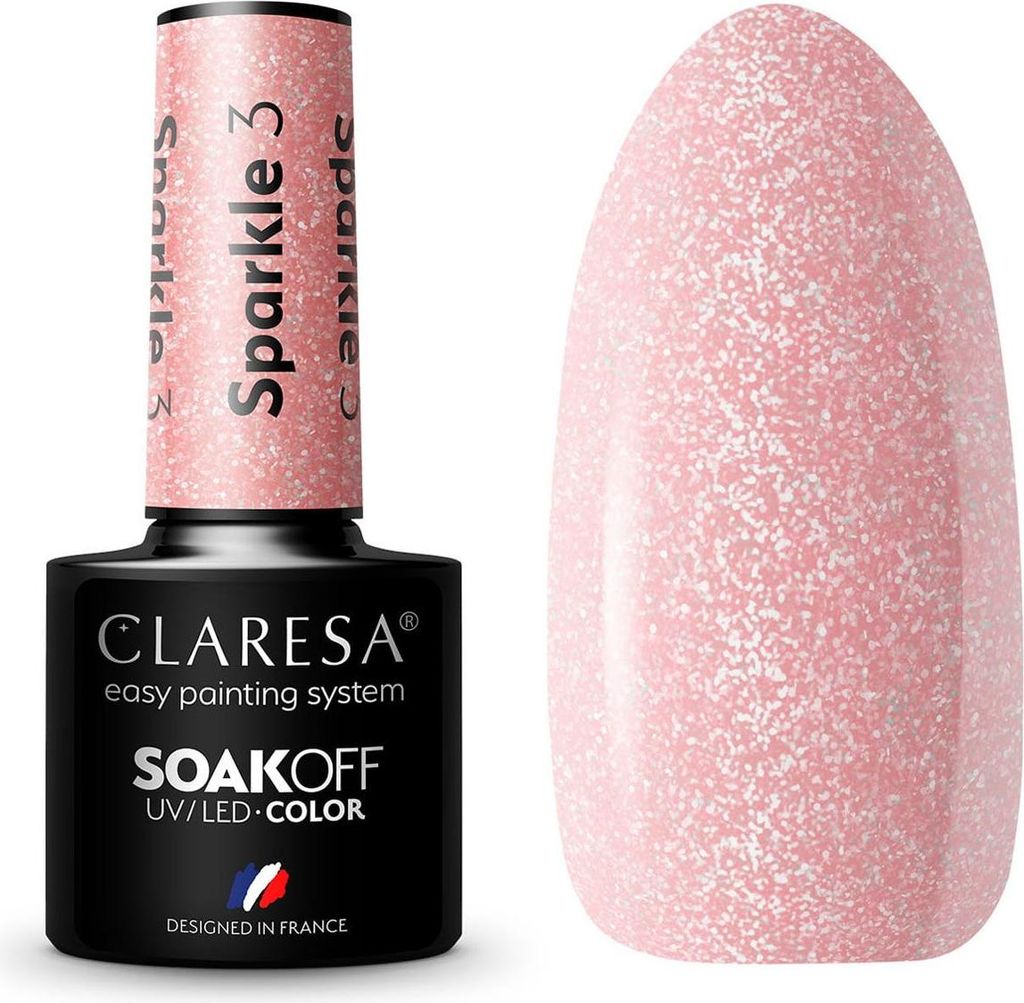 CLARESA Hybridní gel lak na nehty SPARKLE 3 -5g Obrázek produktu 