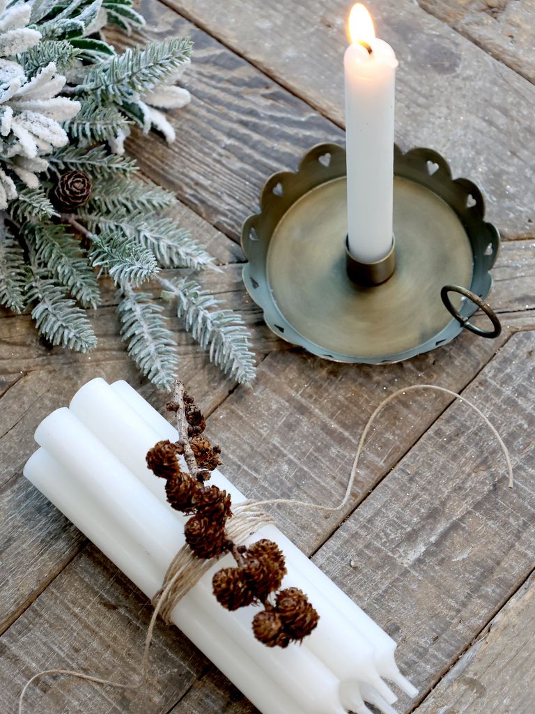 8er Pack Stabkerzen H:18 cm Ø:2 cm div. Farben Brenndauer 7 Stunden, Farbe:Weiß