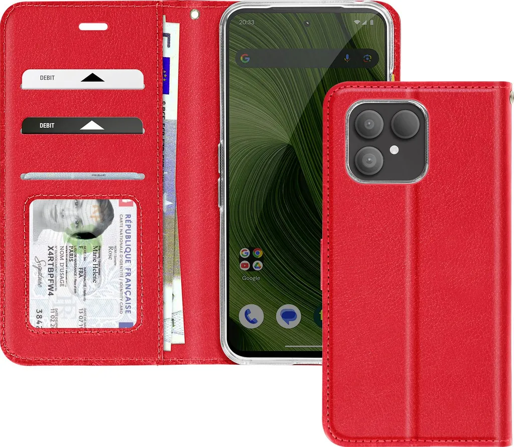 Custodia Portafoglio Fairphone 6 Avizar - Rosso Intenso e Pratico
