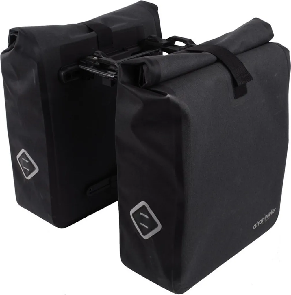 ATRAN VELO Travel AVS Sacoche de Vélo Noire Système de Fixation Rapide