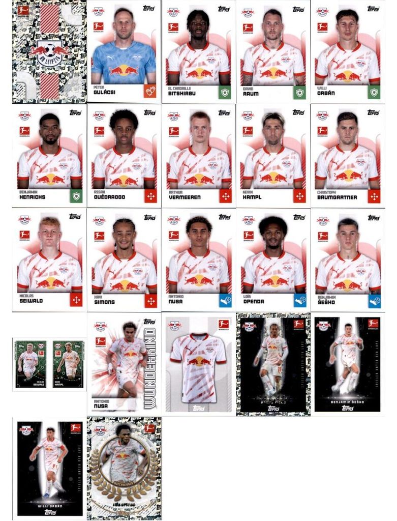 Topps Bundesliga Sammelsticker - 2024/2025 - Mannschaftspaket - RB LEIPZIG