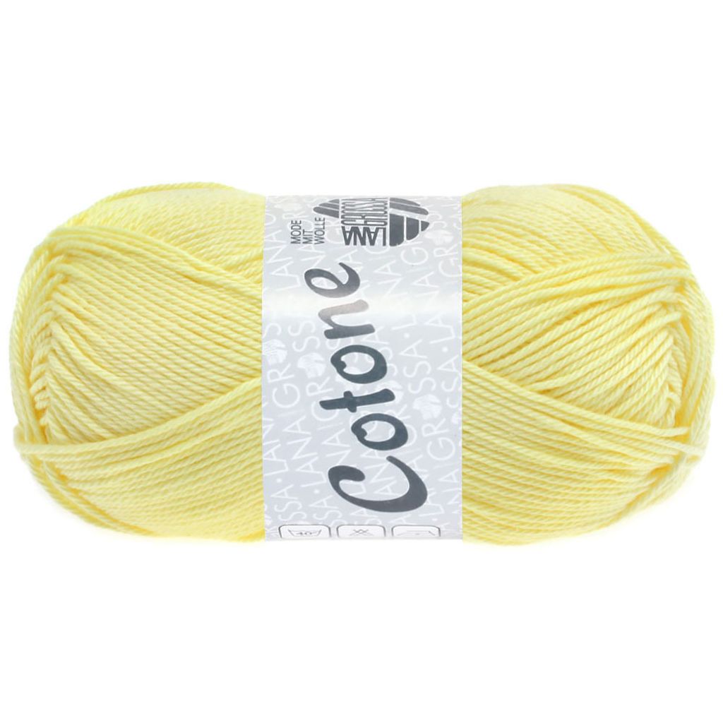 A ball of yellow yarn with a label.